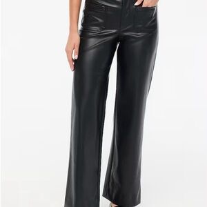J.Crew Lizzie high-rise patch-pocket wide-leg faux leather pants NWT